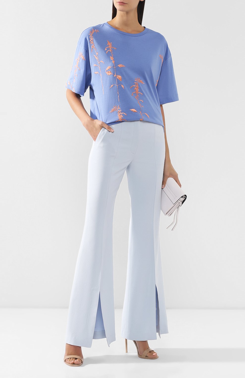Хлопковая футболка DRIES VAN NOTEN синего цвета по цене 22900 руб., арт. 192-11179-8611, фото 2 Хлопковая футболка DRIES VAN NOTEN, арт. 192-11179-8611, фото 2