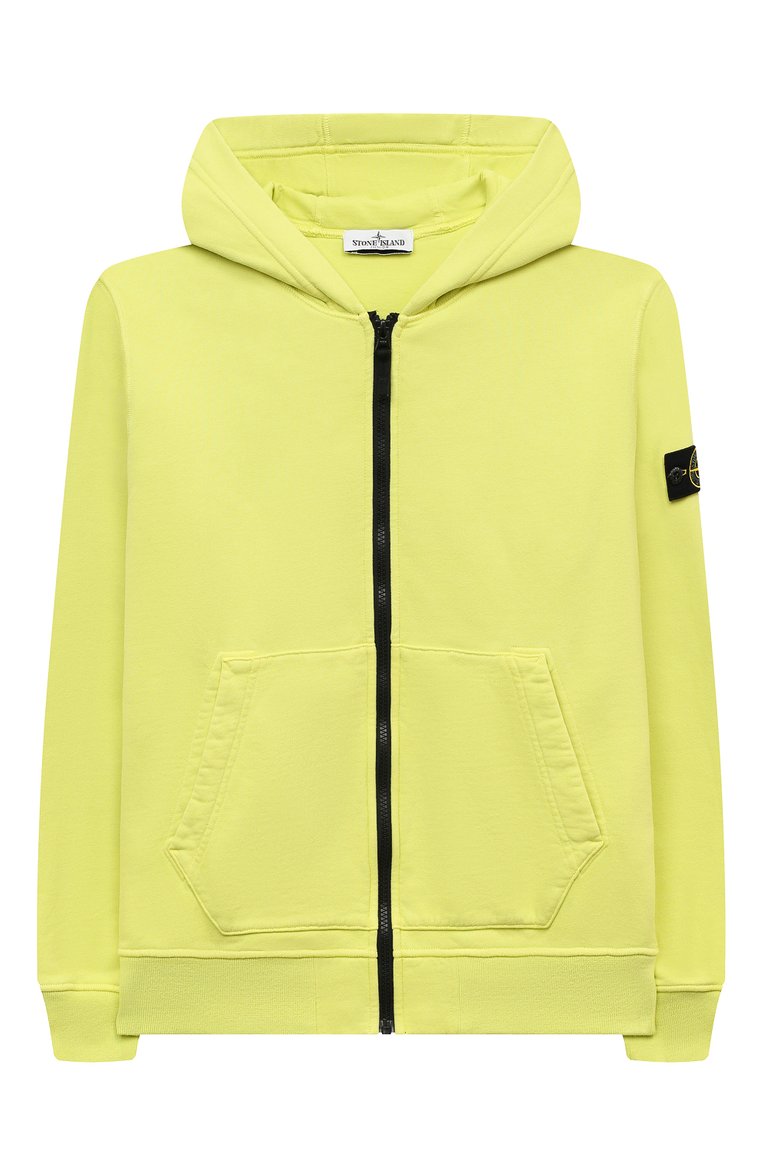 Детский хлопковая толстовка STONE ISLAND светло-зеленого цвета, арт. 60720/10-12 | Фото 1 (Рукава: Длинные; Мальчики Кросс-КТ: Толстовка-одежда; Материал сплава: Проставлено; Материал внешний: Хлопок; Драгоценные камни: Проставлено)