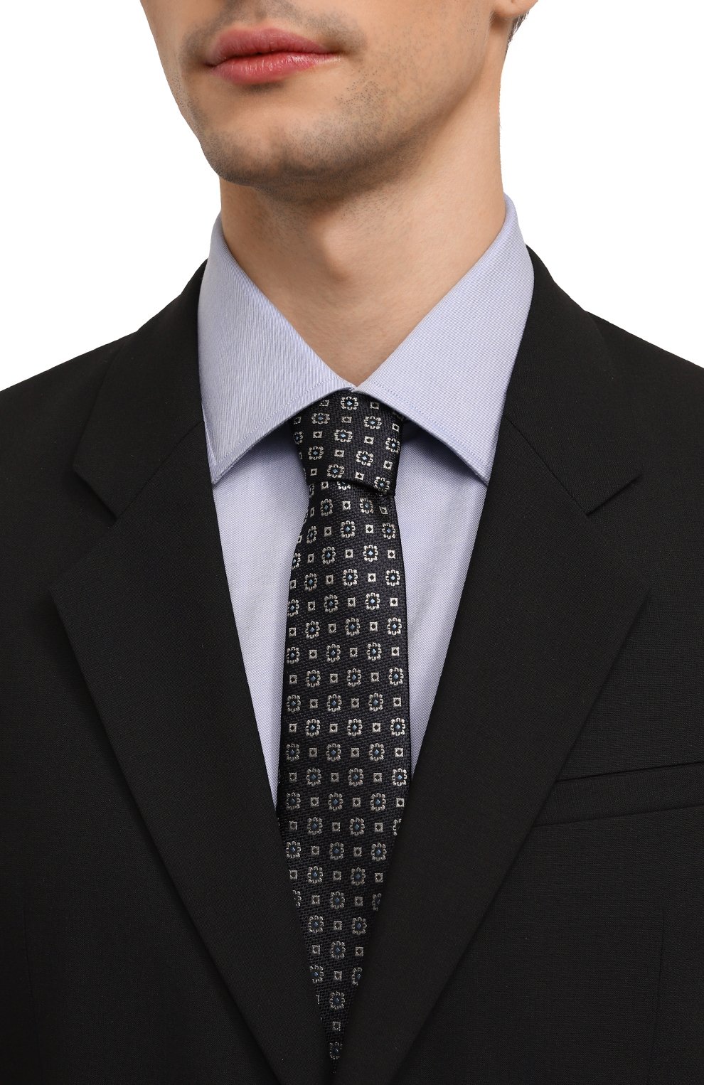 Шелковый галстук CANALI темно-синего цвета по цене 17550 руб., арт. 18/HJ04146, фото 2 Шелковый галстук CANALI, арт. 18/HJ04146, фото 2