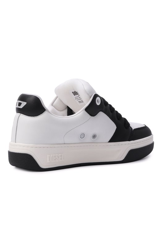 Кожаные кеды S-D-Ollie Diesel Y03796/P7483 Чёрно-белый  Y03796/P7483 Фото 4