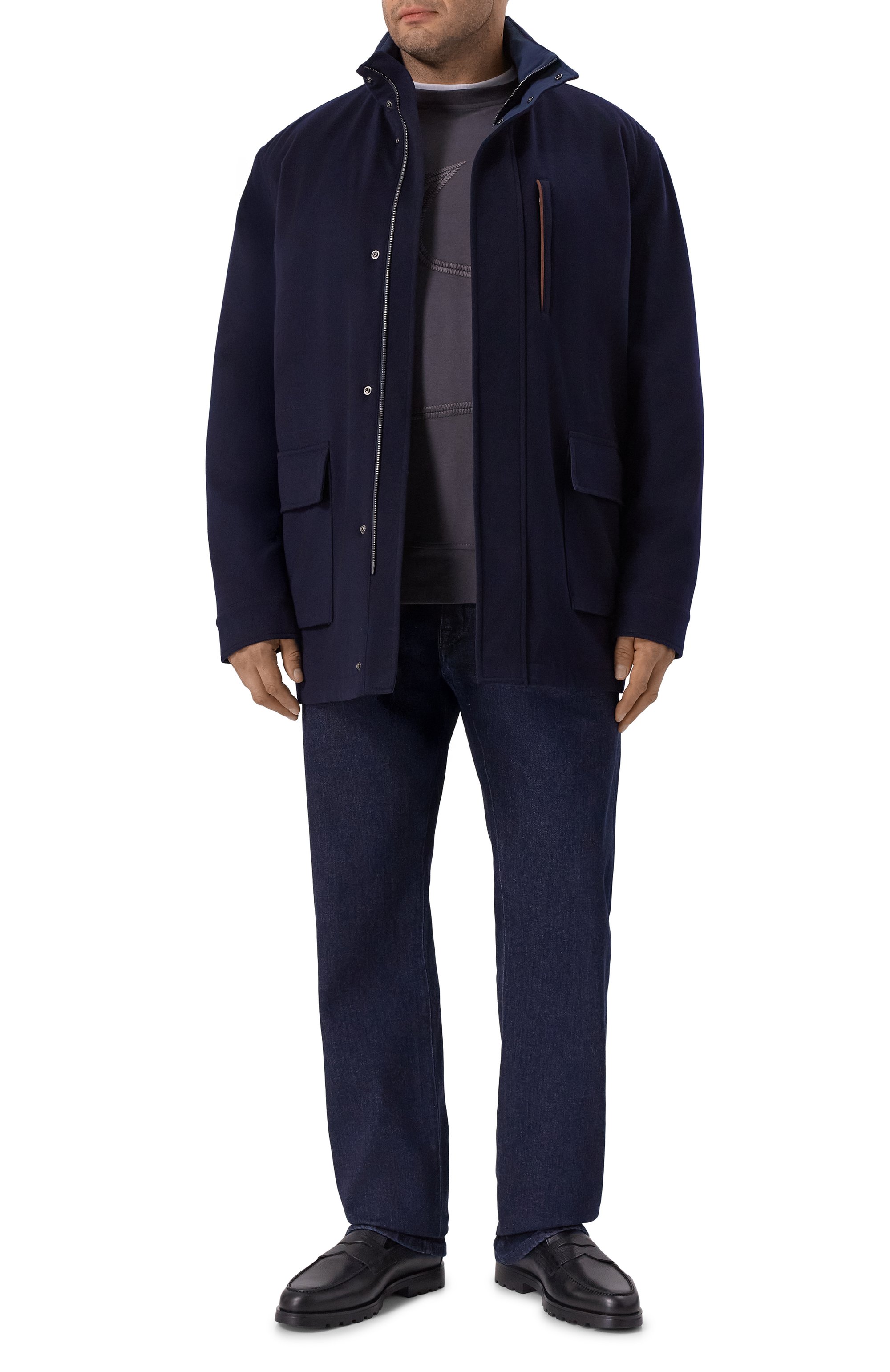 Кашемировая куртка PAUL&SHARK темно-синего цвета по цене 349500 руб., арт. 14312405/3XL-6XL, фото 2 Кашемировая куртка PAUL&SHARK, арт. 14312405/3XL-6XL, фото 2