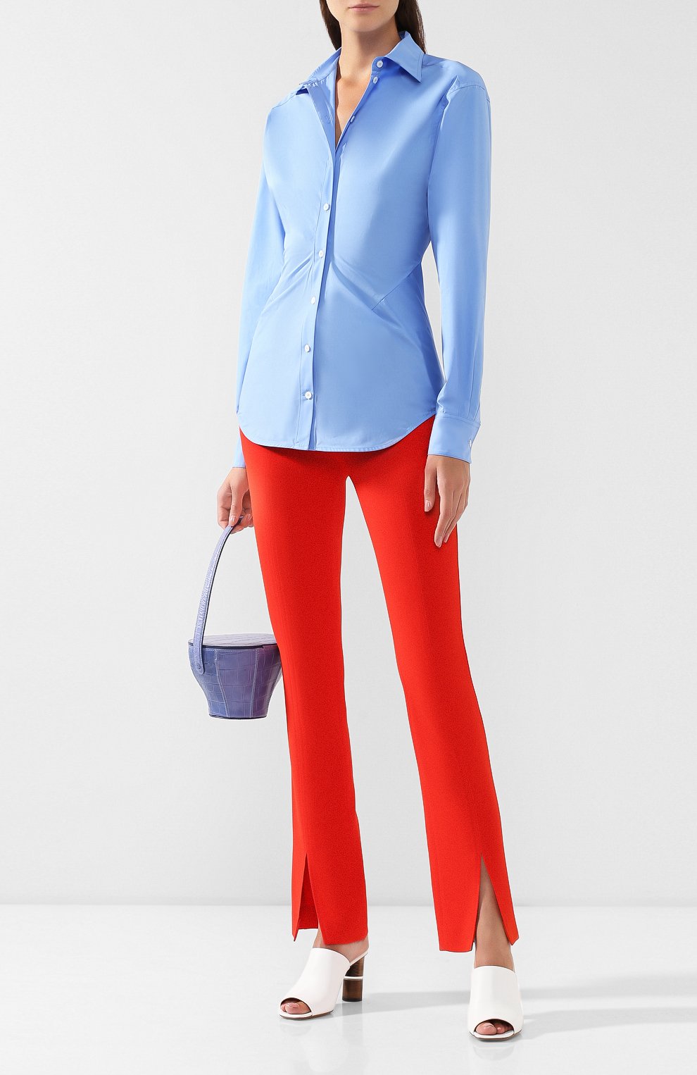 Хлопковая рубашка VICTORIA BECKHAM, арт. SH FIT 1800C MSS19 C0TT0N P0PLIN, фото 2