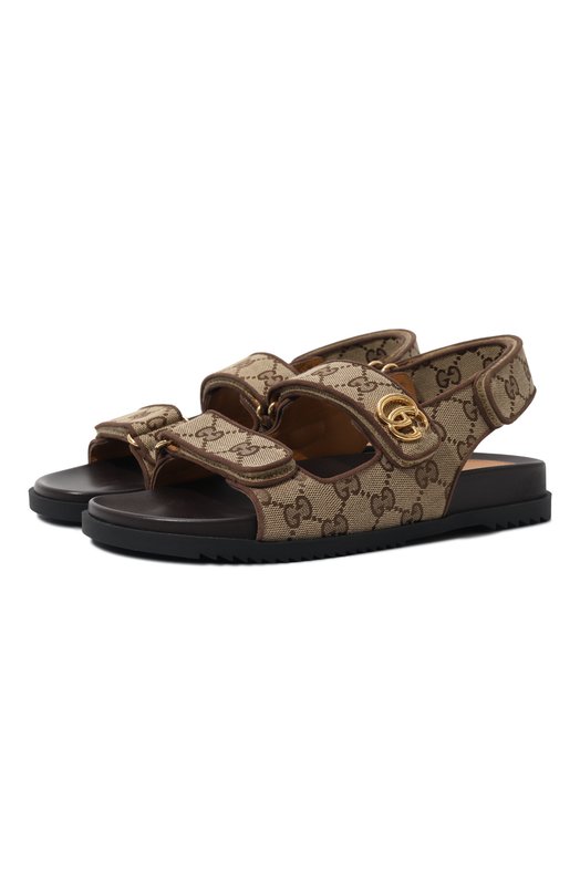 Текстильные сандалии Double G Gucci 771575/G1730 Бежевый 771575/G1730