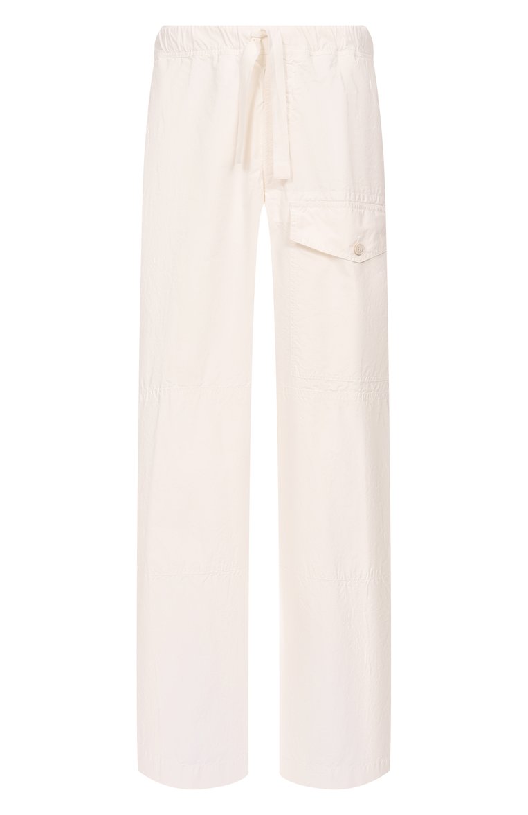 Мужские хлопковые брюки DRIES VAN NOTEN белого цвета, арт. 251-020912-1148 | Фото 1 (Длина (брюки, джинсы): Стандартные; Материал внешний: Хлопок; Случай: Повседневный; Стили: Минимализм, Гранж; Автоматизация состава: Проставлено; Автоматизация ТО: Проставлено)