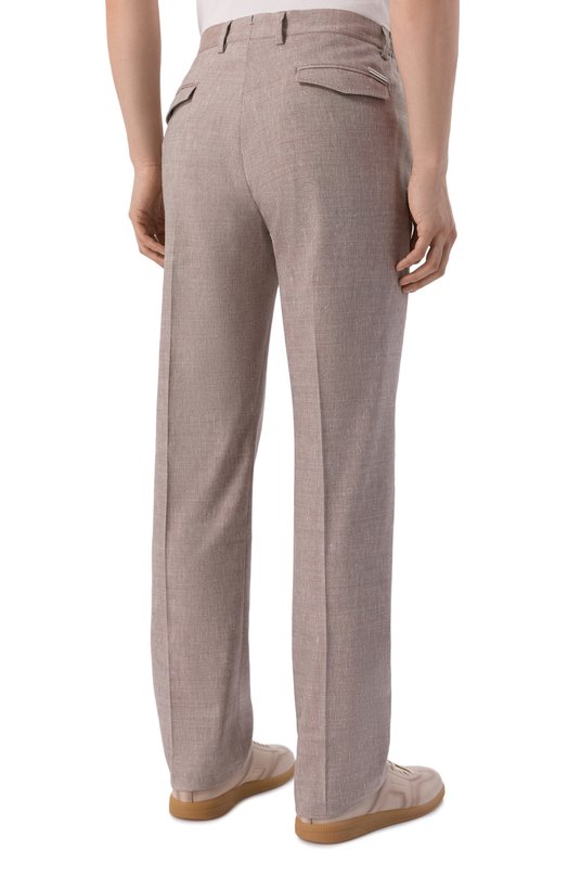 Брюки изо льна и шерсти Stefano Ricci M1T610002H/WL003L Бежевый  M1T610002H/WL003L Фото 4