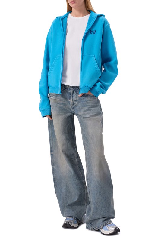 Хлопковая толстовка Balenciaga 851236/TSVC6 Голубой  851236/TSVC6 Фото 2