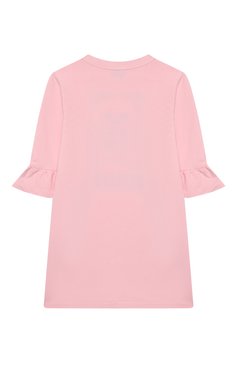 Детское хлопковое платье MOSCHINO розового цвета, арт. HAV081/LDA17/4A-8A | Фото 2 (Рукава: Длинные; Материал внешний: Хлопок; Случай: Повседневный; Девочки Кросс-КТ: Платье-одежда; Драгоценные камни: Проставлено; Материал сплава: Проставлено; Ростовка одежда: 4 года | 104 см, 5 лет | 110 см, 6 лет | 116 см, 8 лет | 128 см)