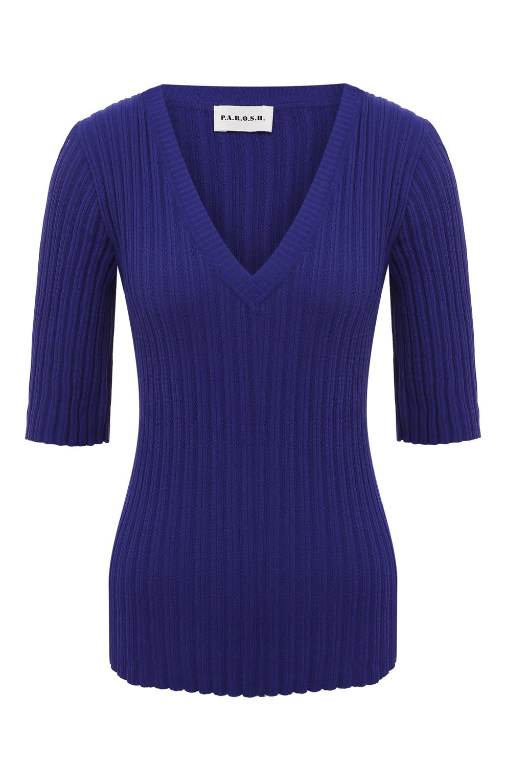 Хлопковый пуловер P.A.R.O.S.H. синего цвета по цене 21650 руб., арт. CASSANDRA-D511620, фото 1 Хлопковый пуловер P.A.R.O.S.H., арт. CASSANDRA-D511620, фото 1