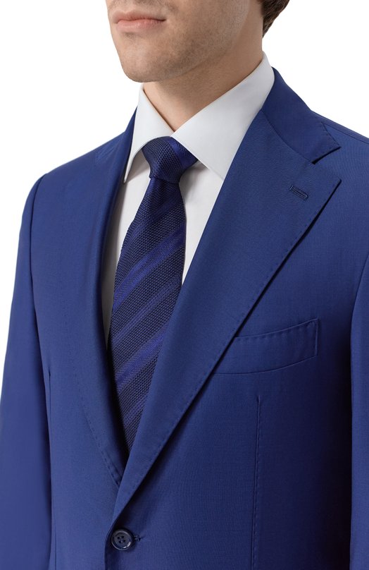 Шелковый галстук Zilli CRAV02M0600VRTE00 Синий  CRAV02M0600VRTE00 Фото 2