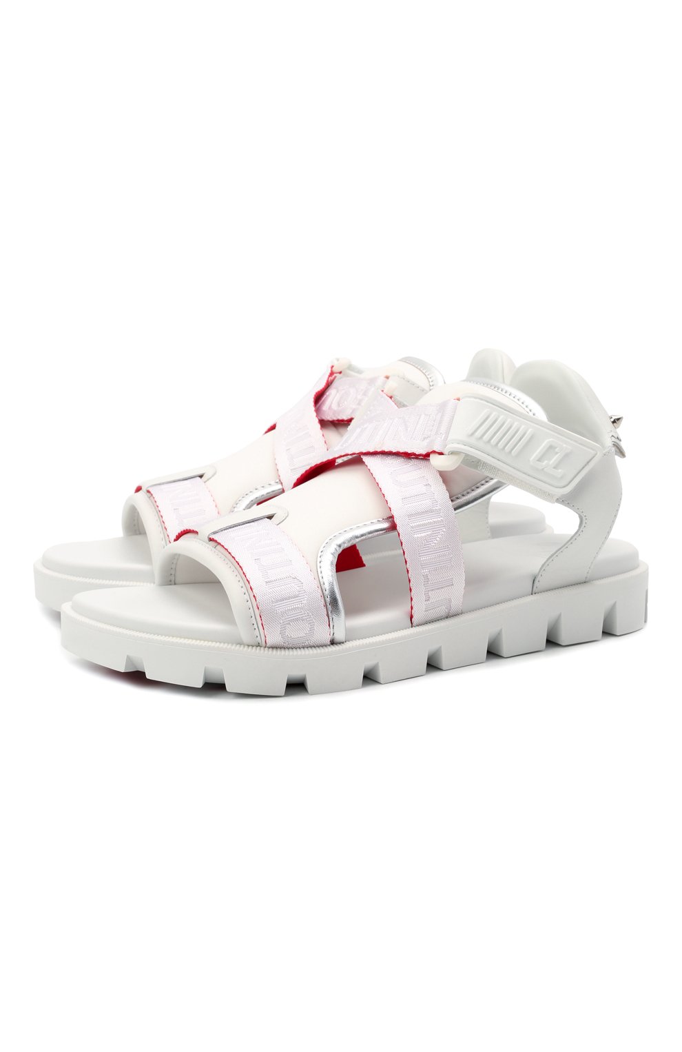 Комбинированные сандалии velcrissimo CHRISTIAN LOUBOUTIN, арт. 3210608/VELCRISSIM0 FLAT, фото 1