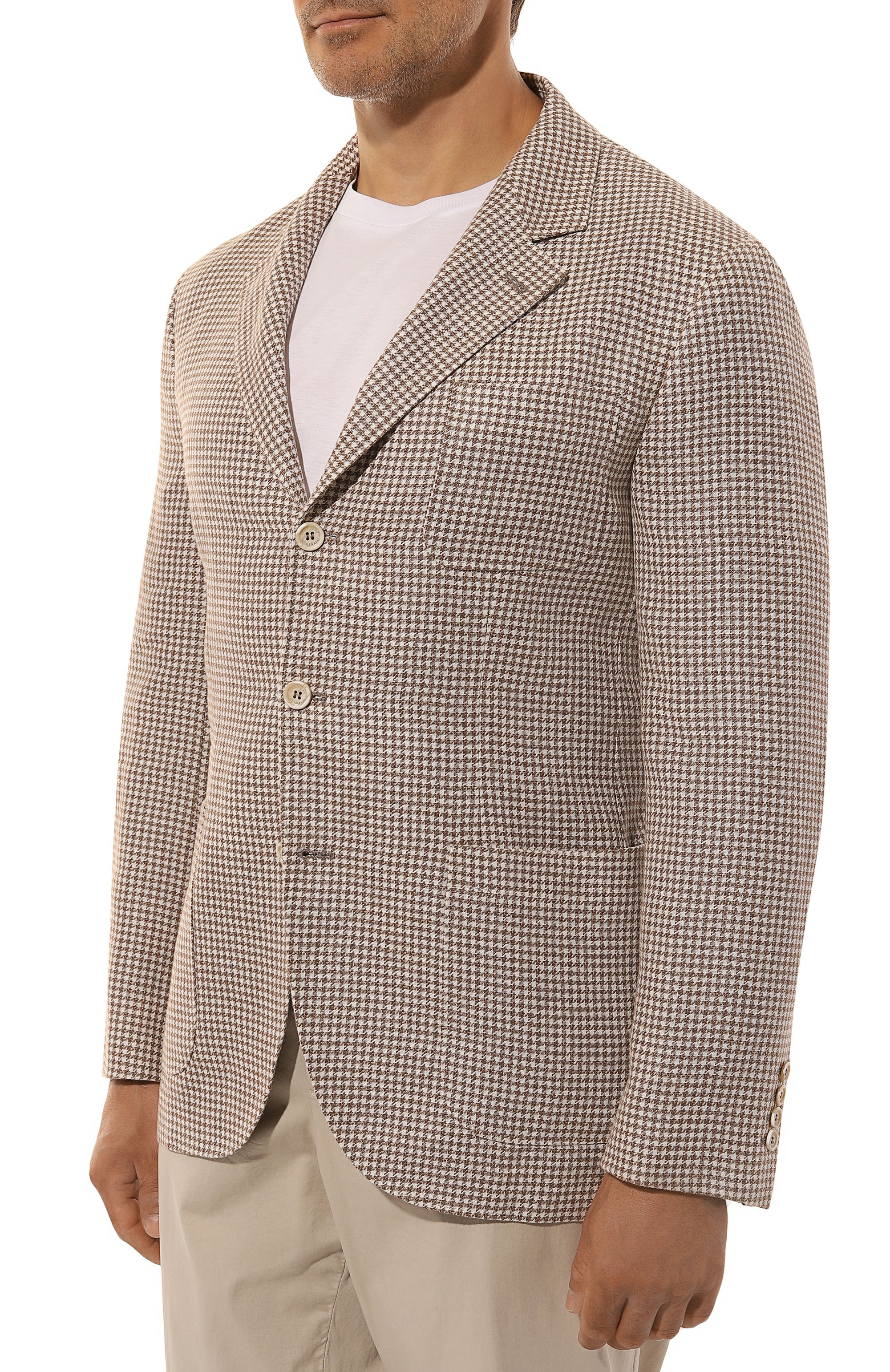 Пиджак изо льна и шерсти BRUNELLO CUCINELLI, арт. MS4607BND, фото 3