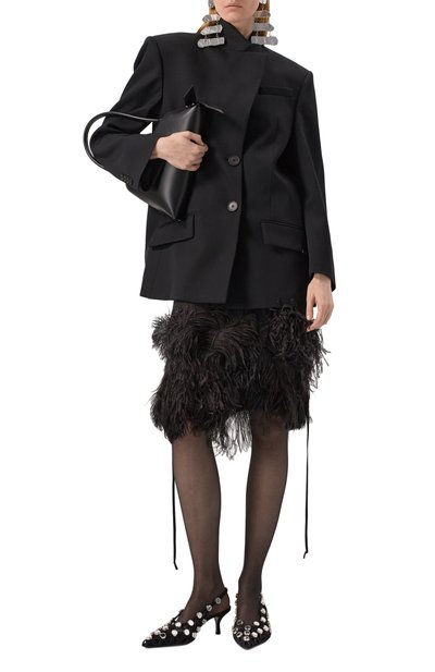 Юбка с отделкой перьями страуса THE ATTICO, арт. 250WCS00264/PAA085RA, фото 2