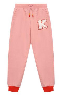 Детские хлопковые джоггеры KENZO розового цвета, арт. K60206/6-12 | Фото 1 (Материал внешний: Хлопок; Материал сплава: Проставлено; Нос: Не проставлено; Материал подклада: Хлопок; Девочки Кросс-КТ: Джоггеры-одежда, Брюки-спорт; Ростовка одежда: 12 лет | 152 см, 7 лет | 122 см, 5 лет | 110 см, 9 лет | 134 см)