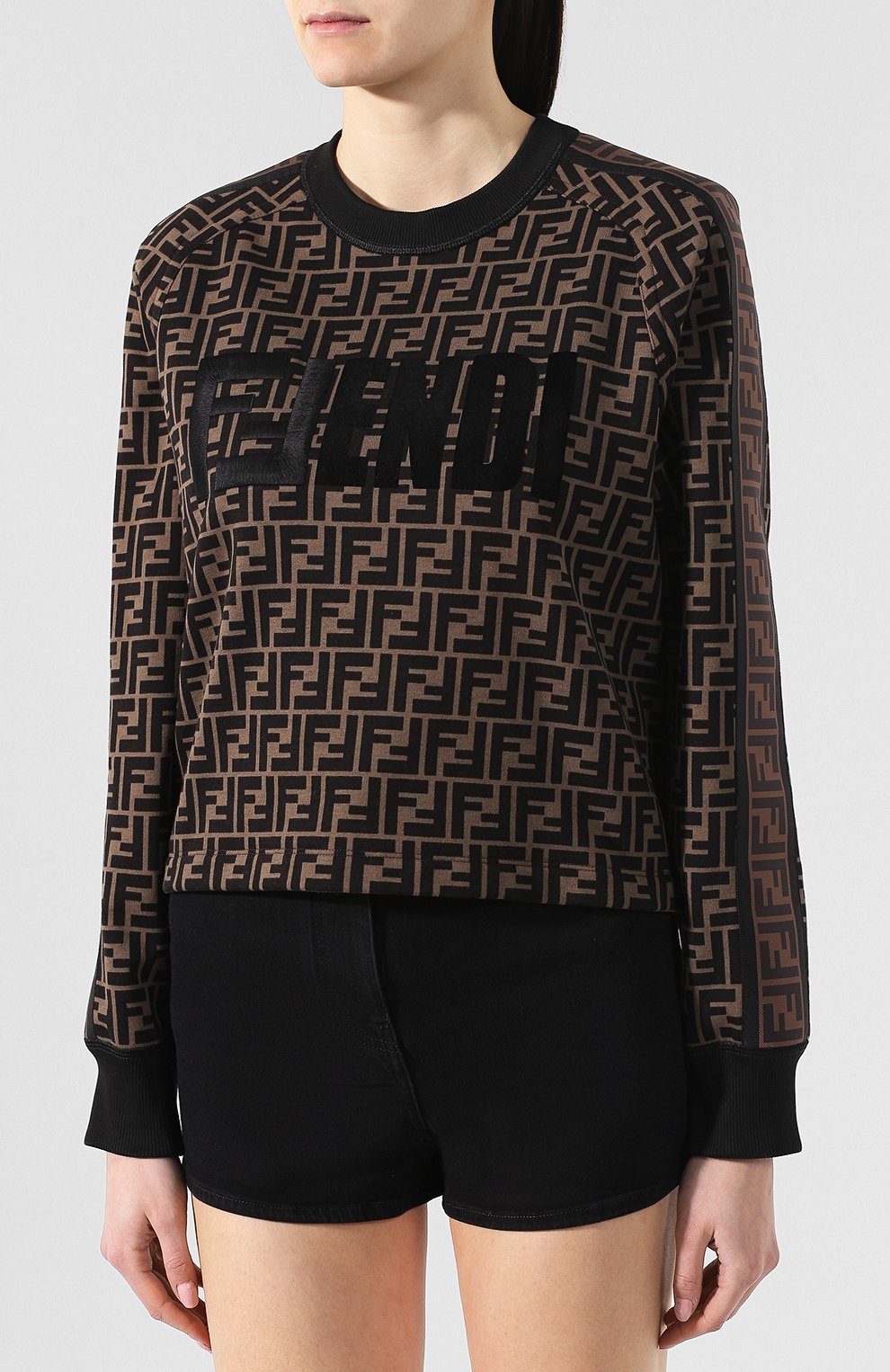 Хлопковый свитшот FENDI, арт. FS7102 A5HK, фото 3