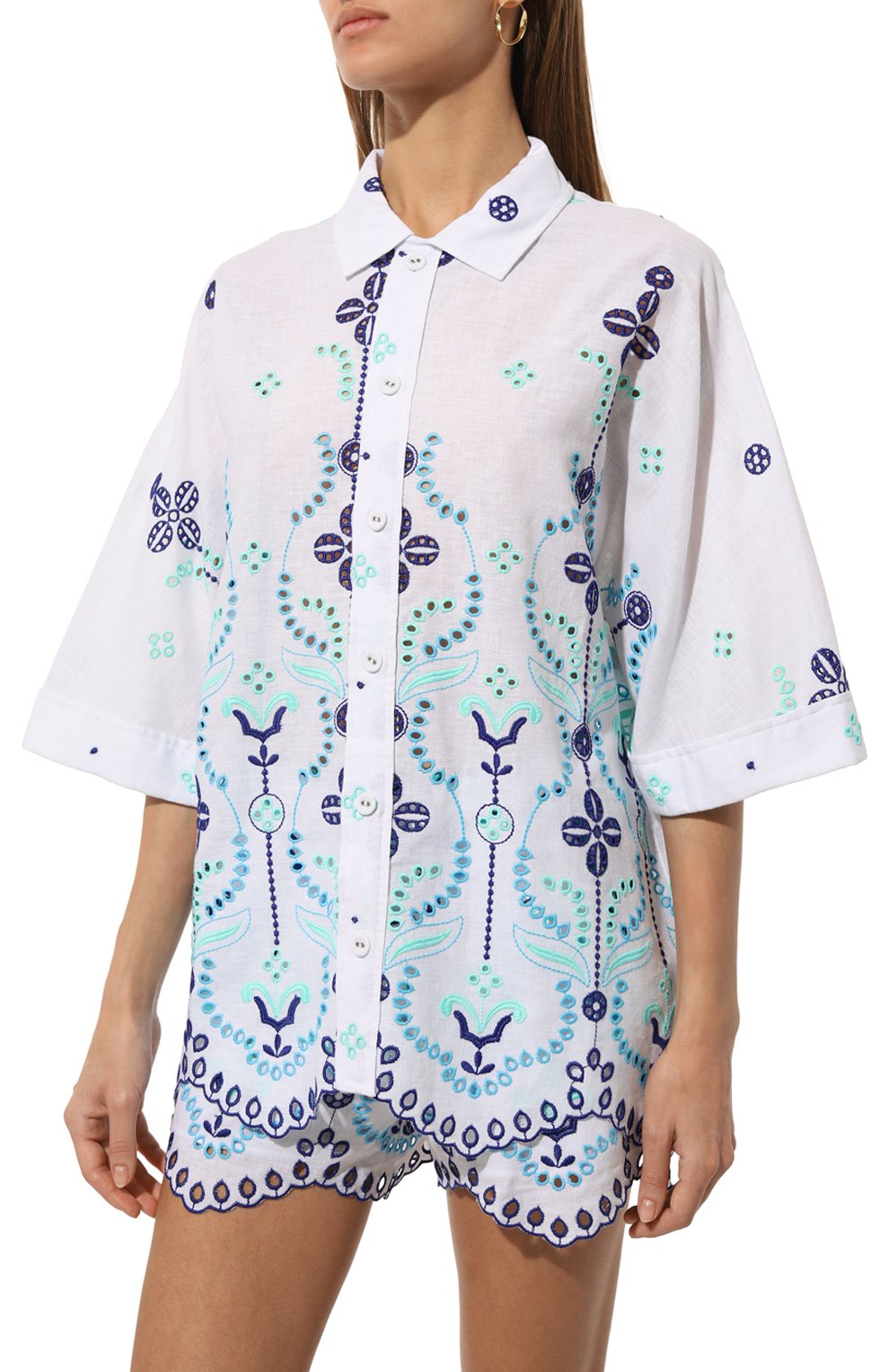 Рубашка из хлопка и льна CHARO RUIZ IBIZA, арт. 244200, фото 3