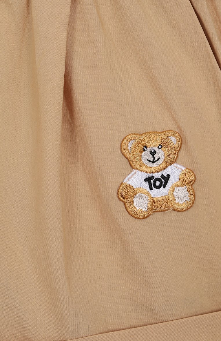 Детские хлопковые шорты MOSCHINO бежевого цвета, арт. HAQ018/LLA12/10-14 | Фото 3 (Материал внешний: Хлопок; Нос: Не проставлено; Случай: Повседневный; Тематический товар: Teddy Bear; Автоматизация состава: Проставлено; Ростовка одежда: 10 - 11 лет | 140 - 146см, 12 лет | 152 см, 16 лет | 164 см)