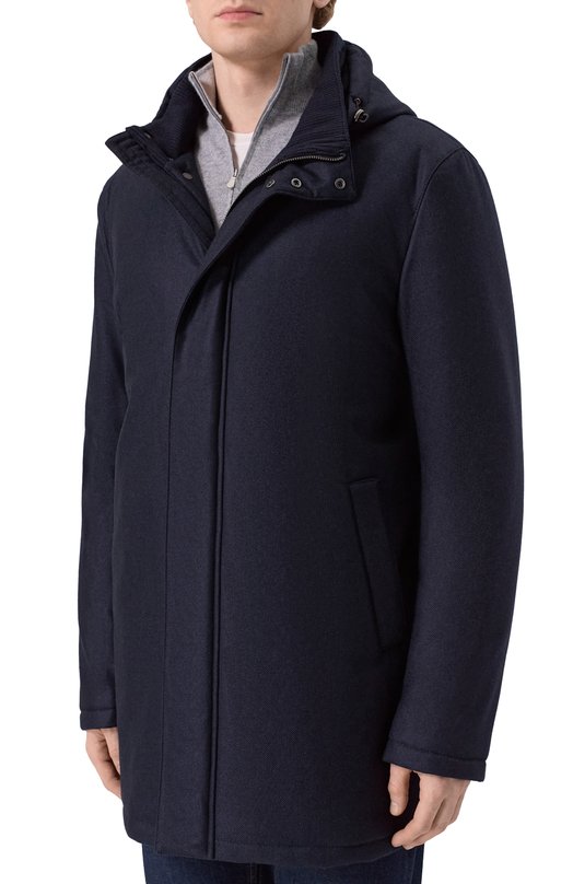 Парка из шерсти и кашемира Andrea Campagna M0D_ASIAG0/321014GQ Синий  M0D_ASIAG0/321014GQ Фото 3