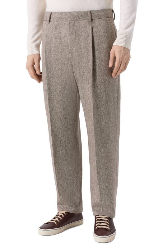 Шерстяные брюки Loro Piana FA04578 Бежевый  FA04578 Фото 3