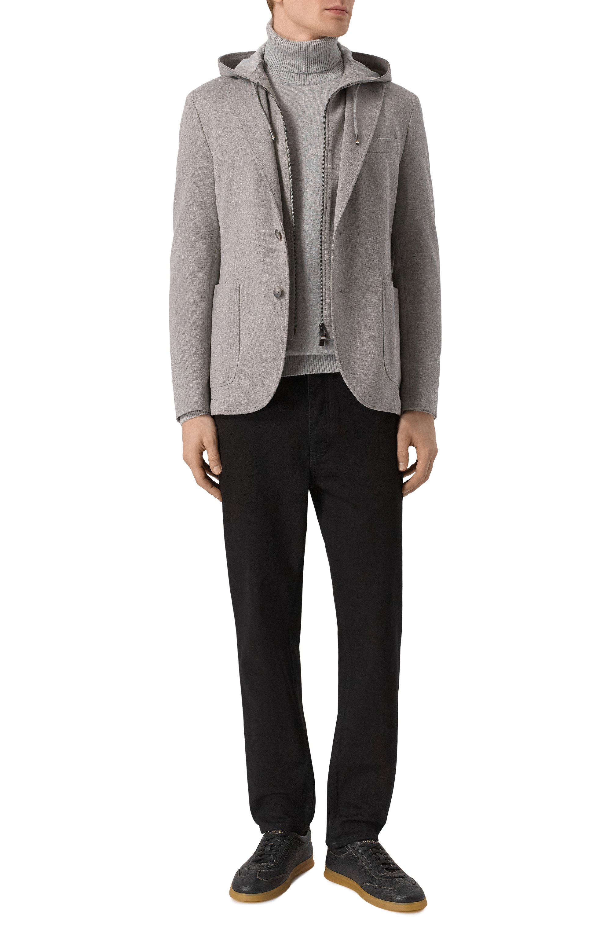 Однобортный пиджак BOSS светло-серого цвета по цене 79550 руб., арт. 50562499, фото 2 Однобортный пиджак BOSS, арт. 50562499, фото 2