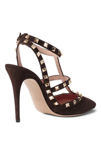 Замшевые туфли rockstud 100 VALENTINO темно-коричневого цвета по цене 129500 руб., арт. 9W2S0393/CVB, фото 5 Замшевые туфли rockstud 100 VALENTINO, арт. 9W2S0393/CVB, фото 5