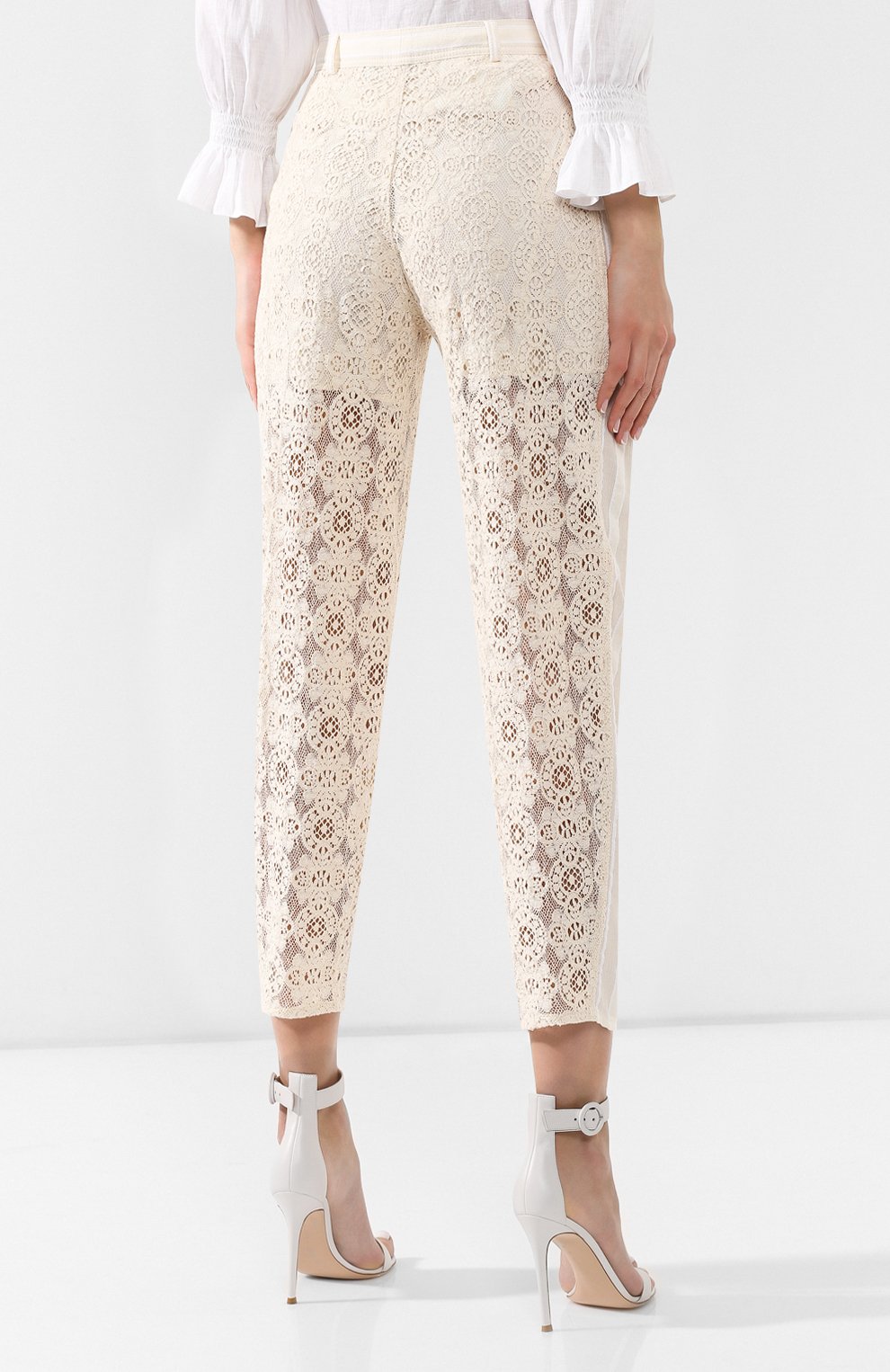 Хлопковые брюки PHILOSOPHY DI LORENZO SERAFINI белого цвета по цене 79200 руб., арт. A0328/2120, фото 4 Хлопковые брюки PHILOSOPHY DI LORENZO SERAFINI, арт. A0328/2120, фото 4