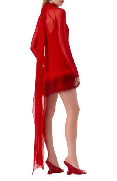 Шелковое платье с отделкой из овчины BLUMARINE, арт. 4A372A, фото 2