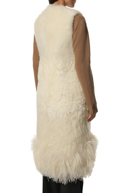 Жилет с отделкой перьями PRADA, арт. 59407-1XM8-F0009, фото 4