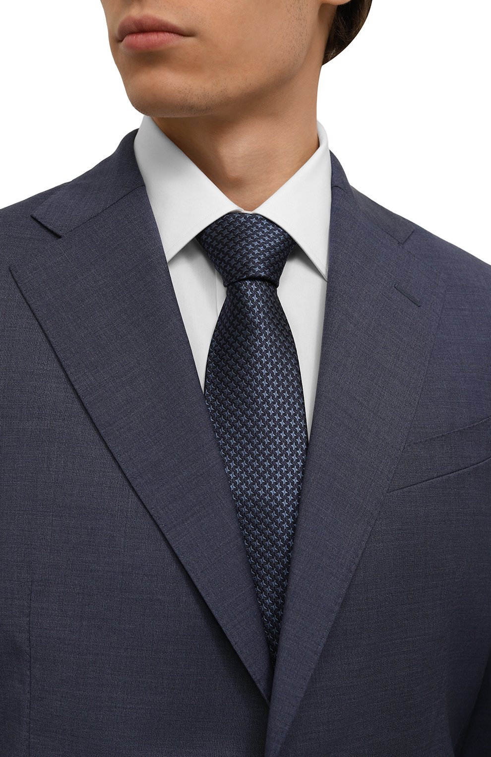 Шелковый галстук KITON синего цвета по цене 29950 руб., арт. UCRVKPC01L5902, фото 2 Шелковый галстук KITON, арт. UCRVKPC01L5902, фото 2