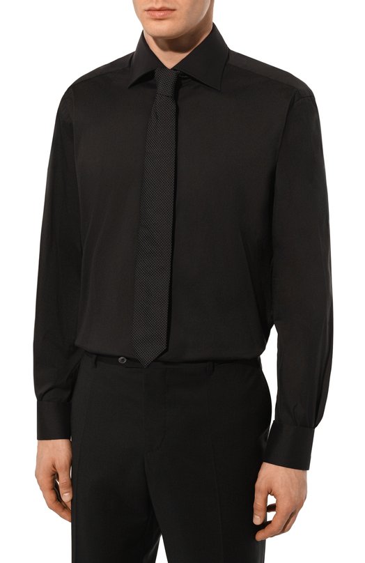 Хлопковая сорочка Kiton UCIH0909508 Чёрный  UCIH0909508 Фото 3