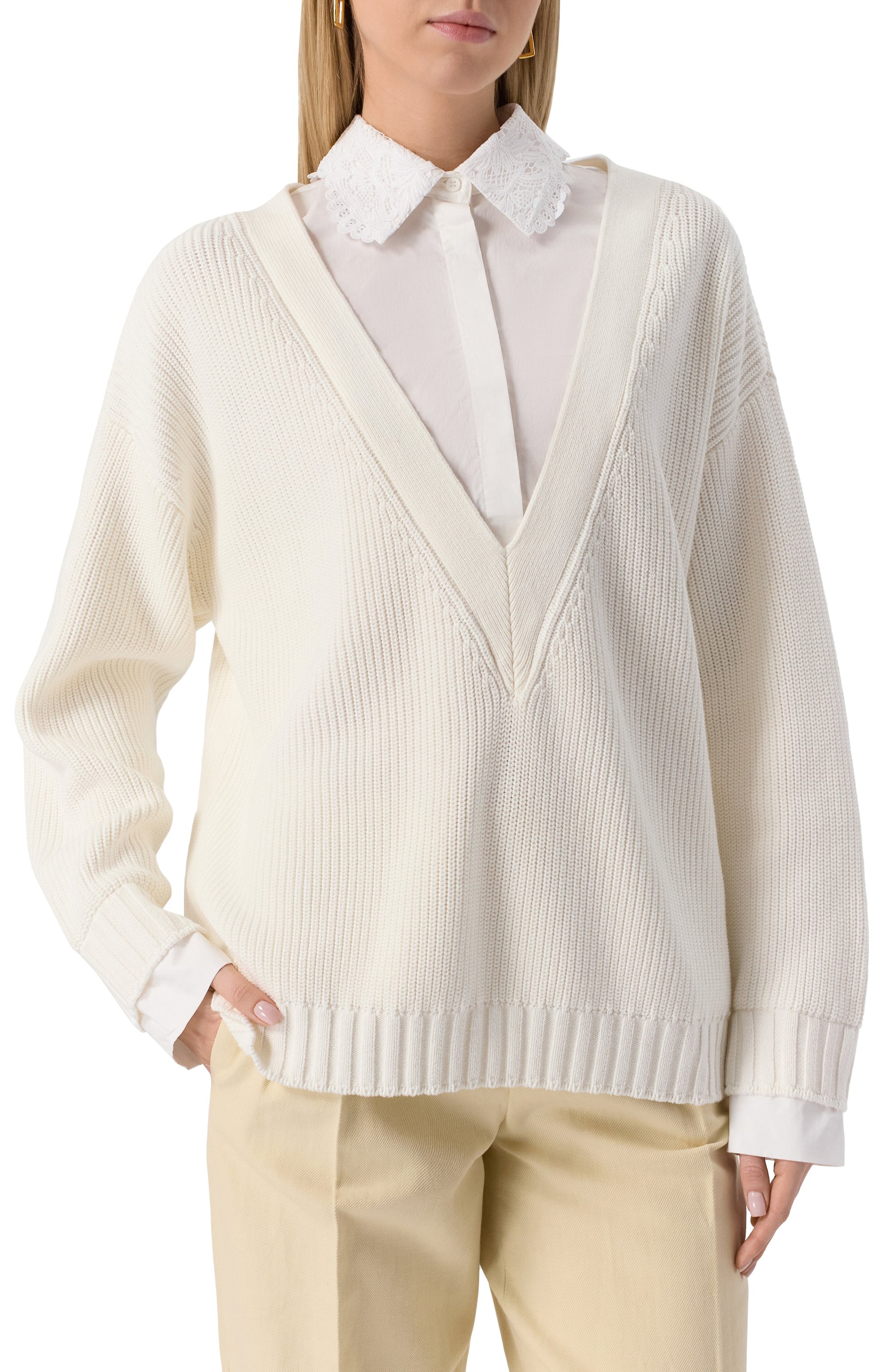 Хлопковый пуловер TWINSET, арт. 251TP3390, фото 3