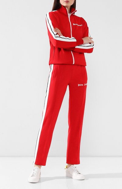 Брюки PALM ANGELS красного цвета по цене 36050 руб., арт. PMCA007F193840072001/W, фото 2 Брюки PALM ANGELS, арт. PMCA007F193840072001/W, фото 2