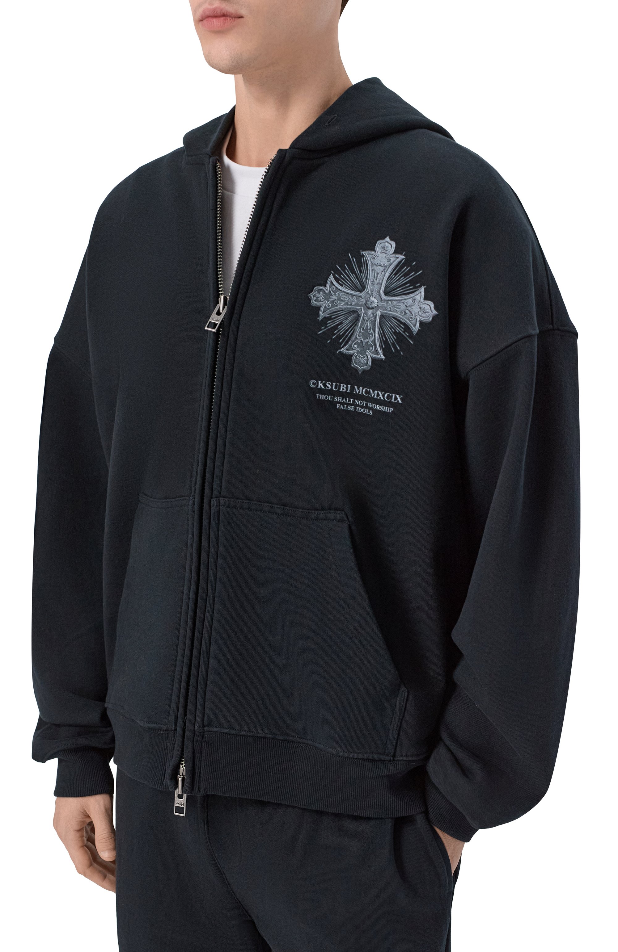 Хлопковая толстовка KSUBI черного цвета по цене 34550 руб., арт. MSP26FL021, фото 3 Хлопковая толстовка KSUBI, арт. MSP26FL021, фото 3