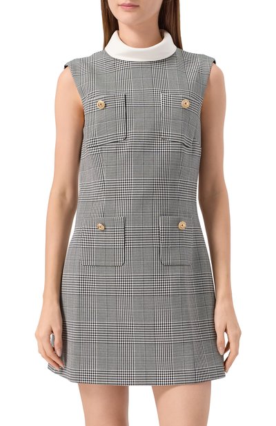 Платье SELF-PORTRAIT серого цвета по цене 69650 руб., арт. PF25016SBW, фото 3 Платье SELF-PORTRAIT, арт. PF25016SBW, фото 3