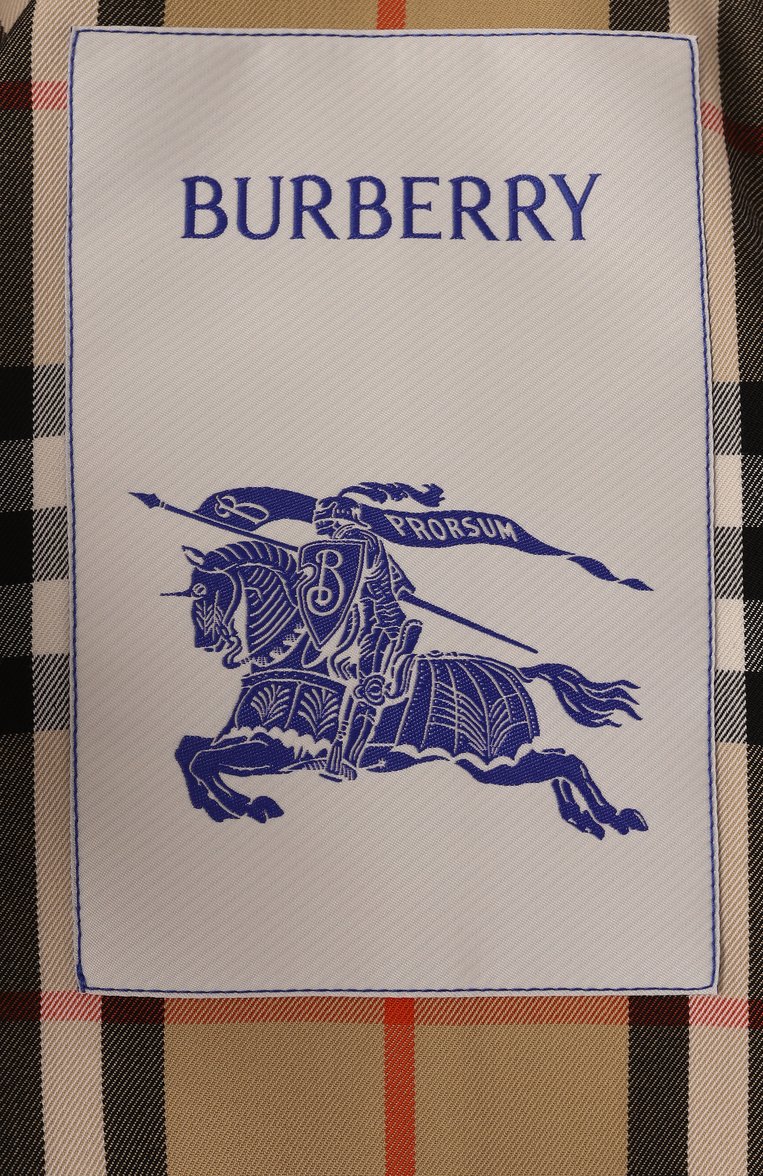 Женский хлопковый тренч BURBERRY бежевого цвета, арт. 8094940 | Фото 7 (Длина (верхняя одежда): До середины бедра; Рукава: Длинные; Материал подклада: Хлопок; Материал внешний: Хлопок; Кросс-КТ: Куртка; Стили: Кэжуэл)