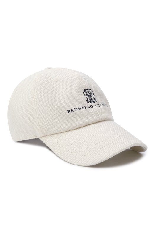 Бейсболка из шелка и льна Brunello Cucinelli MZ4039850 Кремовый MZ4039850