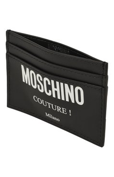 Мужской кожаный футляр для кредитных карт MOSCHINO черного цвета, арт. A8103/8001 | Фото 3 (Материал: Натуральная кожа; Материал сплава: Проставлено; Нос: Не проставлено)