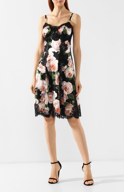 Платье из смеси шелка и хлопка DOLCE & GABBANA, арт. F6B3QT/FSAW9, фото 3