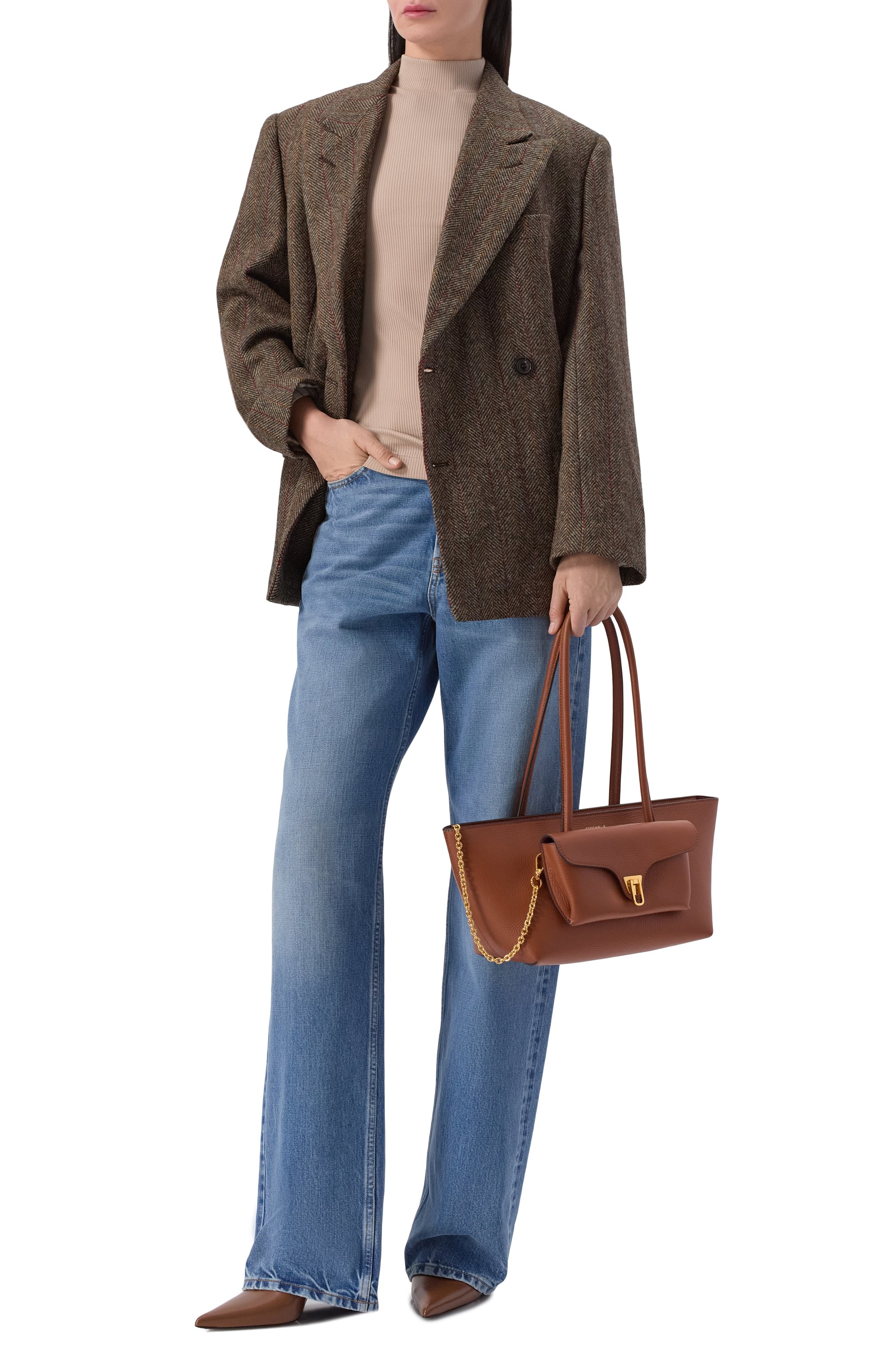 Сумка double beat COCCINELLE коричневого цвета по цене 44100 руб., арт. E1 T8A 11 03 01, фото 3 Сумка double beat COCCINELLE, арт. E1 T8A 11 03 01, фото 3