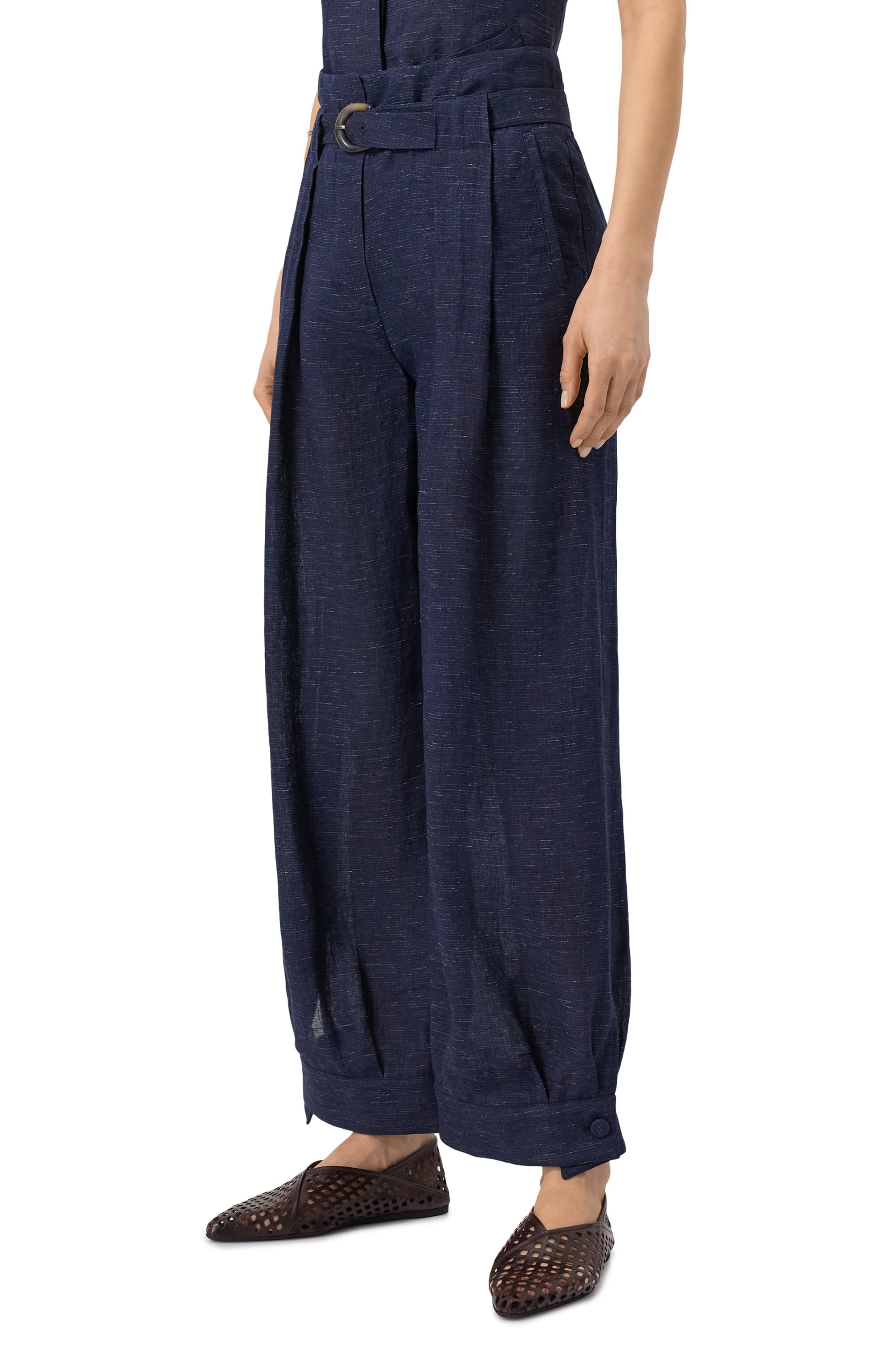 Брюки изо льна и вискозы EMPORIO ARMANI, арт. EW000975/TE10381, фото 3