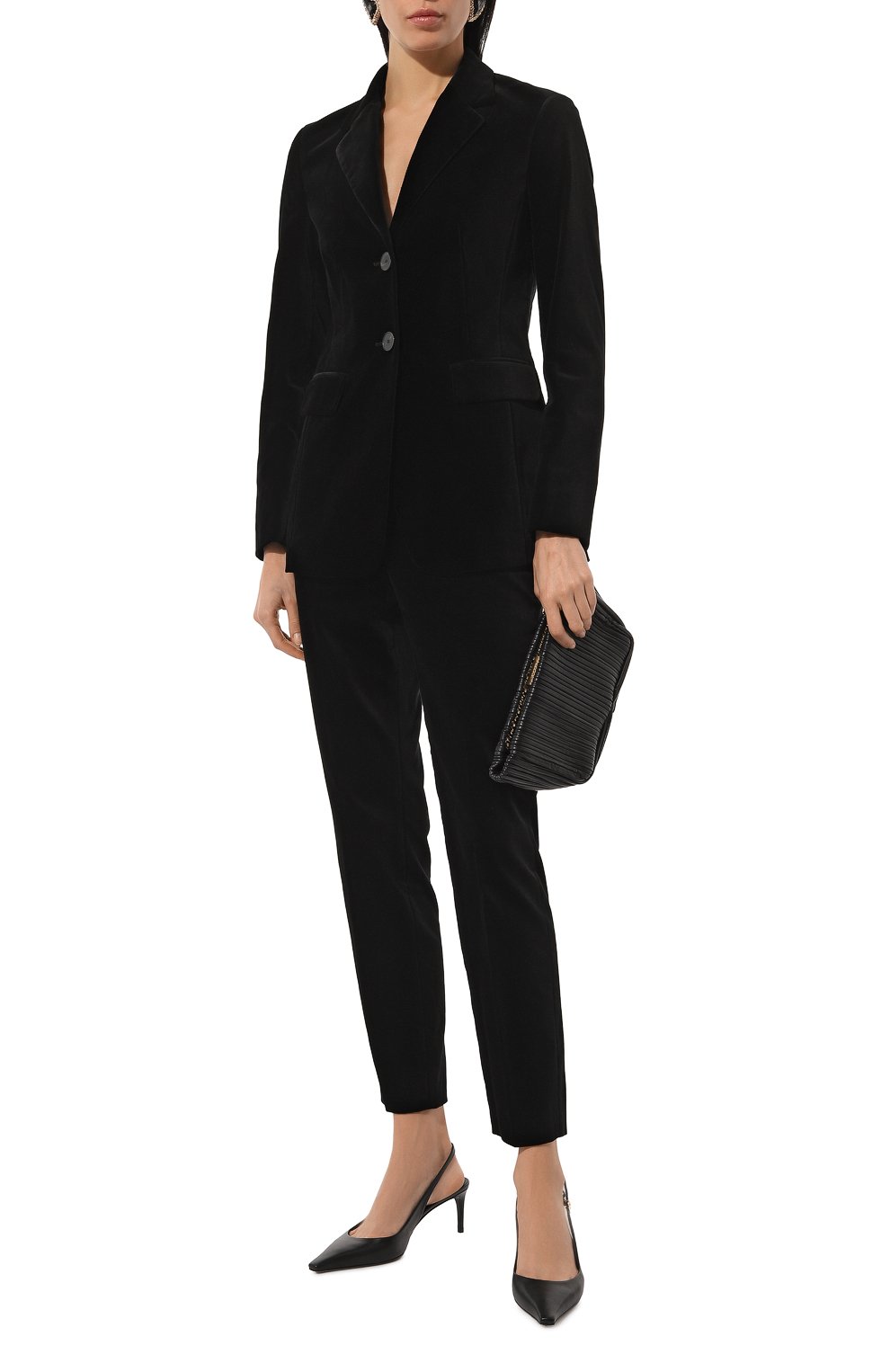 Бархатные брюки WINDSOR черного цвета по цене 42500 руб., арт. 52 DHE707E, фото 2 Бархатные брюки WINDSOR, арт. 52 DHE707E, фото 2