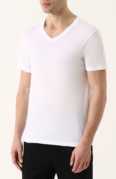 Хлопковая футболка с v-образным вырезом POLO RALPH LAUREN, арт. 710645340, фото 3