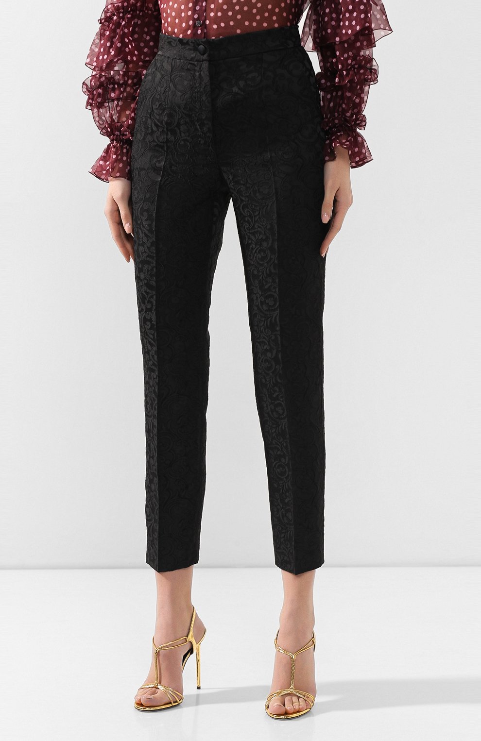 Брюки DOLCE & GABBANA черного цвета по цене 79950 руб., арт. FTAM2T/FJRDI, фото 3 Брюки DOLCE & GABBANA, арт. FTAM2T/FJRDI, фото 3