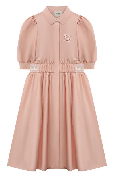 Хлопковое платье FENDI светло-розового цвета по цене 94400 руб., арт. JFB447/AEXZ/8A-12+, фото 1 Хлопковое платье FENDI, арт. JFB447/AEXZ/8A-12+, фото 1