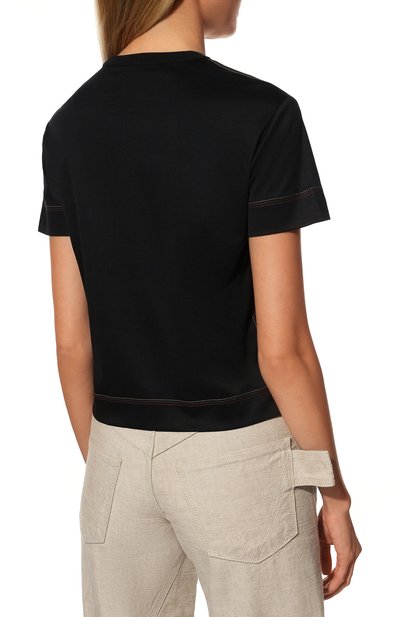 Хлопковая футболка LORO PIANA темно-синего цвета по цене 36650 руб., арт. FAL2559, фото 4 Хлопковая футболка LORO PIANA, арт. FAL2559, фото 4