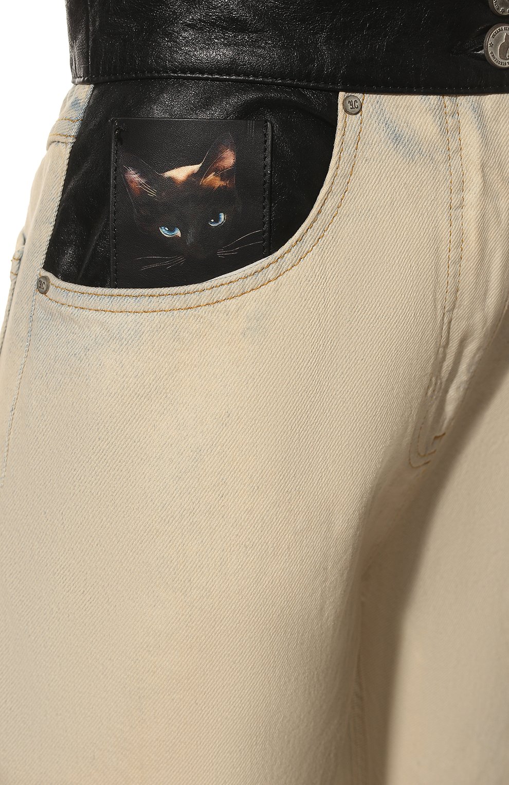 Джинсы со вставками кожи ULYANA SERGEENKO, арт. PNT005SS21Denim 0033дж, фото 5