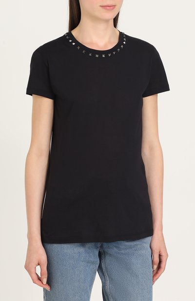 Футболка прямого кроя с шипами VALENTINO, арт. NB3MG03A/2QK, фото 3