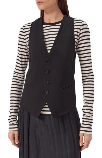 Жилет из вискозы ANN DEMEULEMEESTER черного цвета по цене 113000 руб., арт. B0012379/FA558, фото 3 Жилет из вискозы ANN DEMEULEMEESTER, арт. B0012379/FA558, фото 3