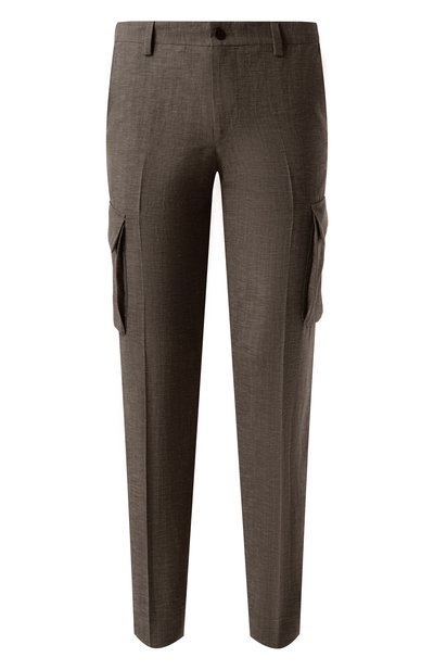 Мужские брюки-карго из шерсти и льна CORNELIANI, арт. 254L02-2514164