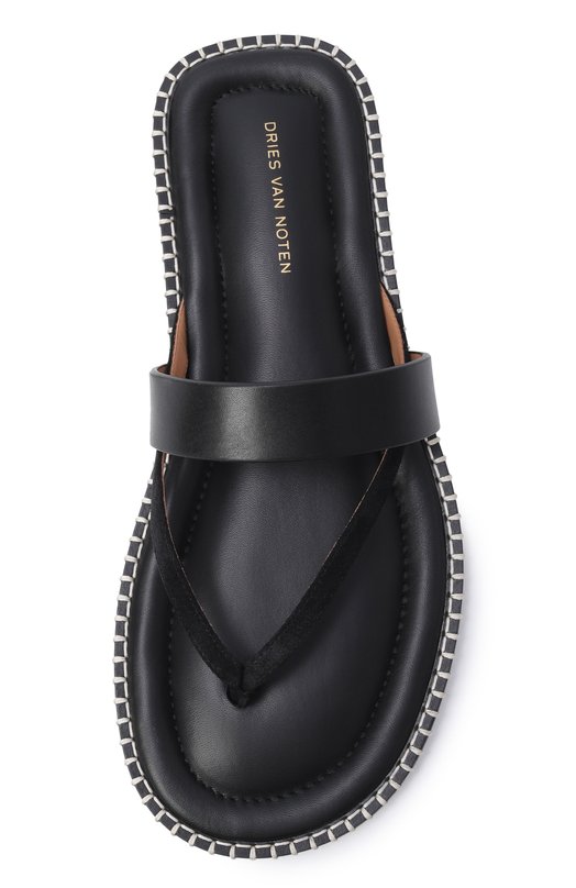 Кожаные шлепанцы Dries Van Noten 021738/0105 Чёрный  021738/0105 Фото 5