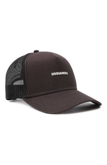 Мужская бейсболка DSQUARED2 коричневого цвета, арт. BCM0603/05C02694 | Фото 1 (Нос: Не проставлено; Материал: Синтетический материал, Хлопок, Текстиль; Материал сплава: Проставлено)